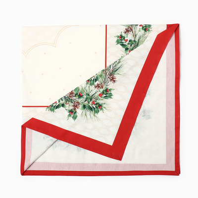 Набор новогодний «Этель» Christmas wreath: скатерть 150×110 см ±3 см с ВГМО, салфетка 40×40 см-4 шт., 100% хлопок