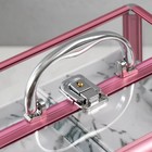 Шкатулка для украшений «Розовый металлик», пластик металлокаркас, 18×25×18 см - Фото 2