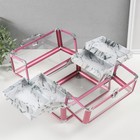 Шкатулка для украшений «Розовый металлик», пластик металлокаркас, 18×25×18 см - Фото 3