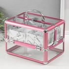 Шкатулка для украшений «Розовый металлик», пластик металлокаркас, 18×25×18 см - Фото 4