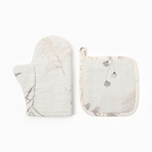 Кухонный набор «Этель» Flower herbarium: варежка 20×27 см, прихватка 19×19 см, 100% хлопок, 250 г/м² - Фото 3