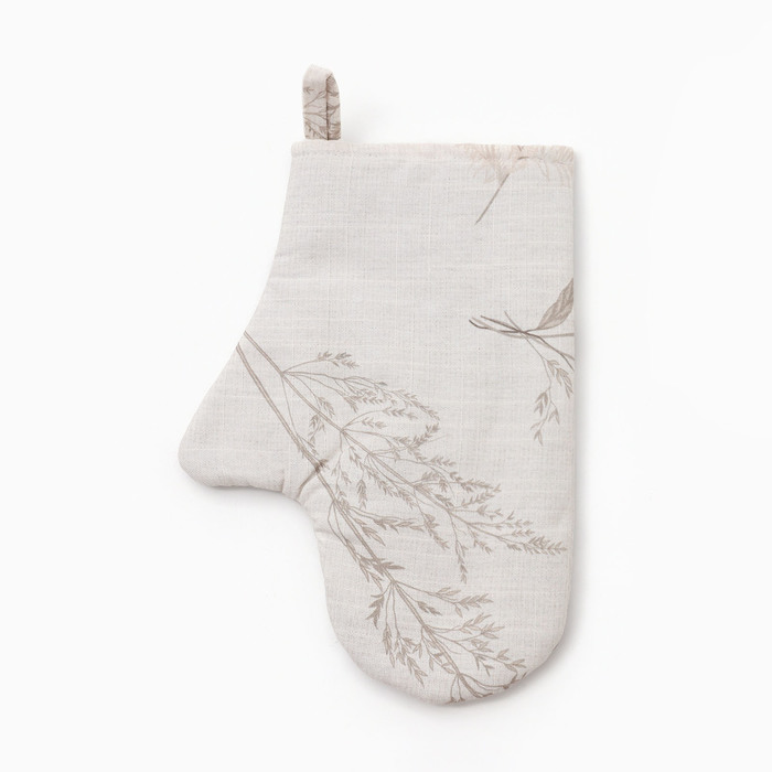 Варежка - прихватка «Этель» Flower herbarium, 20×27 см, 100% хлопок, репс 210 г/м² - Фото 1