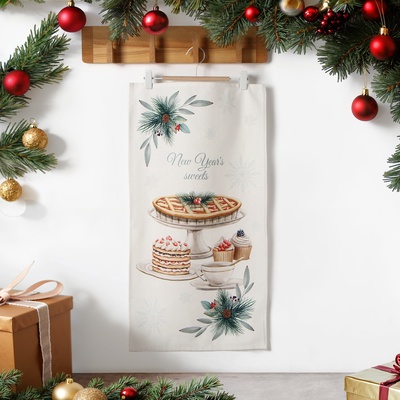 Полотенце Этель " New Years treat" 40х73 см, 100% хлопок, саржа 190 г/м2