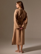 Халат домашний женский SL Linen Home, размер L, кофейный - Фото 5