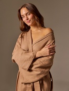 Халат домашний женский SL Linen Home, размер XL, кофейный - фото 33452912