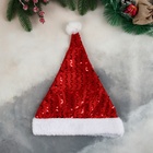 Колпак новогодний "Галочки сияние" 30х38 см, красный - фото 110817148