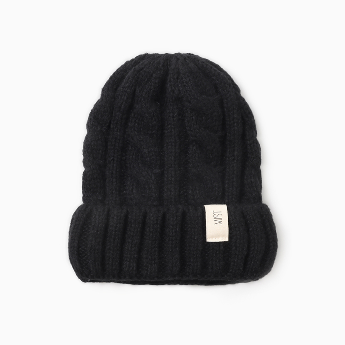 Шапка женская вязаная MIST, цвет чёрный, размер 56