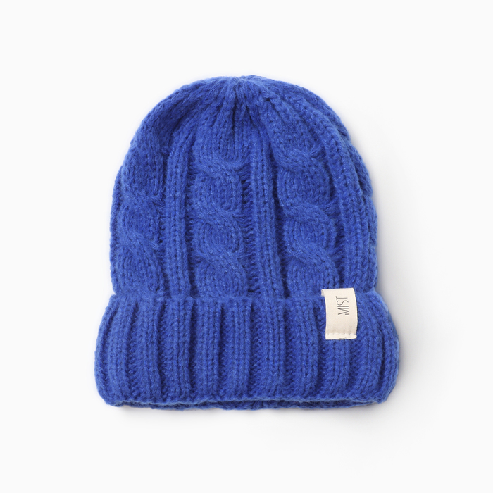 Шапка женская вязаная MIST, цвет синий, размер 56