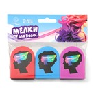 Мелок для волос с зажимом, набор 3 цвета - Фото 5