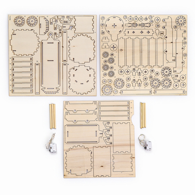 Деревянный конструктор «Новогодний экспресс ГП», 7.5×30×10 см, 108 деталей, с батарейками, 6+