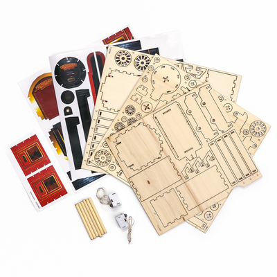 Деревянный конструктор «Новогодний экспресс ГП», 7.5×30×10 см, 108 деталей, с батарейками, 6+