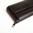 Портмоне-клатч мужской на молнии TEXTURA, коричневое - Фото 3