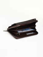 Портмоне-клатч мужской на молнии TEXTURA, коричневое - Фото 2