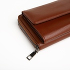 Портмоне-клатч мужской на молнии TEXTURA, с наружным карманом, коричневое - Фото 3
