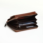 Портмоне-клатч мужской на молнии TEXTURA, с наружным карманом, коричневое - Фото 2