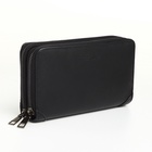 Портмоне-клатч мужской TEXTURA, с ручкой, чёрное - Фото 5