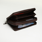 Портмоне-клатч мужской на молнии TEXTURA, два отделения, с ручкой, коричневое - Фото 2