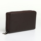 Портмоне-клатч мужской TEXTURA, два отделения, коричневое - Фото 5