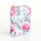 Кошелёк женский «Цветы», маленький, на молнии, голубой - Фото 4