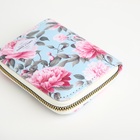 Кошелёк женский «Цветы», маленький, на молнии, голубой - Фото 2