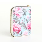 Кошелёк женский «Цветы», маленький, на молнии, голубой - Фото 5