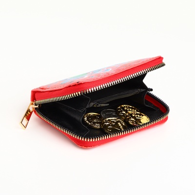 Кошелёк на молнии Crazy bear, маленький, красный