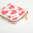 Кошелёк на молнии «Сердечки», маленький, белый - Фото 4
