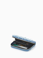 Кошелёк женский на молнии 8.5×2×11 см, джинсовый, в полоску, голубой - Фото 3