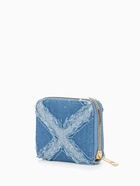 Кошелёк женский на молнии 8.5×2×11 см, джинсовый, голубой - Фото 7