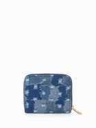 Кошелёк женский на молнии 8.5×2×11 см, джинсовый, синий - Фото 4