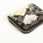 Кошелёк на молнии, с вышивкой, маленький, чёрный - Фото 2