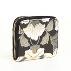 Кошелёк на молнии, с вышивкой, маленький, чёрный - Фото 5