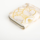 Кошелёк на молнии, три отделения, маленький, с вышивкой, белый - Фото 2