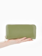 Кошелёк женский на молнии, 20×2×10 см, лаковый, зелёный - Фото 2