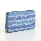 Кошелёк женский на молнии, 20×2×10 см, джинсовый, в полоску, голубой - Фото 5