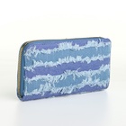 Кошелёк женский на молнии, 20×2×10 см, джинсовый, в полоску, голубой - Фото 4
