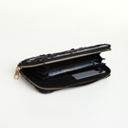 Кошелёк женский на молнии, 20×2×10 см, джинсовый, в полоску, чёрный - Фото 2