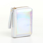Кошелёк на молнии, цвет серебряный - Фото 2