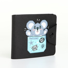 Кошелёк детский «Коала», маленький, на кнопке, чёрный - Фото 1