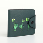Кошелёк детский «Черепахи», маленький, на кнопке, зелёный - Фото 1