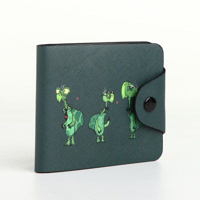Кошелёк детский «Черепахи», маленький, на кнопке, зелёный