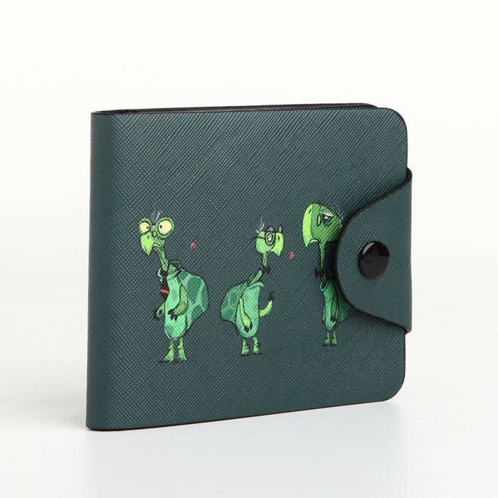 Кошелёк детский «Черепахи», маленький, на кнопке, зелёный - Фото 1