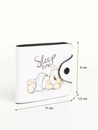 Кошелёк маленький Sleep time, детский, на кнопке, бежевый - Фото 2