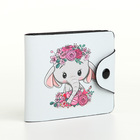 Кошелёк детский «Слоник», маленький, на кнопке, белый - Фото 1