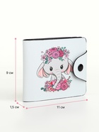 Кошелёк детский «Слоник», маленький, на кнопке, белый - Фото 2