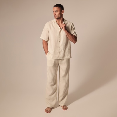 Пижама мужская (рубашка, брюки) SL HOME, размер 46-48, молочная