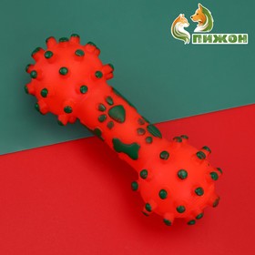 Игрушка пищащая "Новогодняя кость" для собак, красная, 12 см 10474875