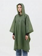 Дождевик - пончо, взрослый, размер универсальный, ЭВА матовая 160 г, зелёный - Фото 2