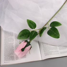 Цветы искусственные "Роза бутон бархат" 43 см,(бутон-h-7см)  розовый