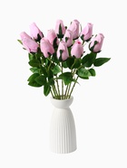 Цветы искусственные "Роза бутон бархат" 43 см,(бутон-h-7см)  розовый - фото 809195705